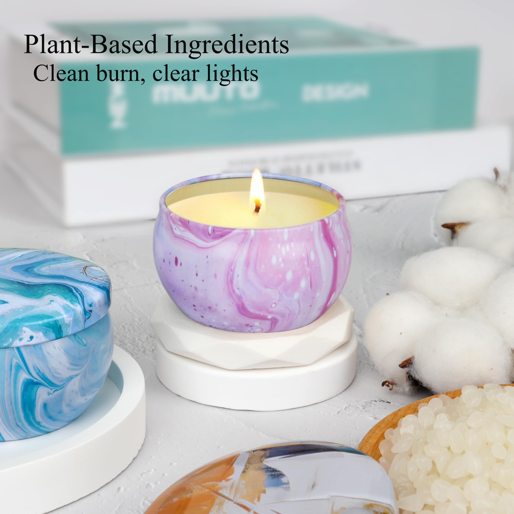 Set regalo candele profumate, 9 pezzi candele profumate con cera soia in barattoli per alleviare lo stress, candela naturale a stoppino profumata per signore regali di Natale profumati