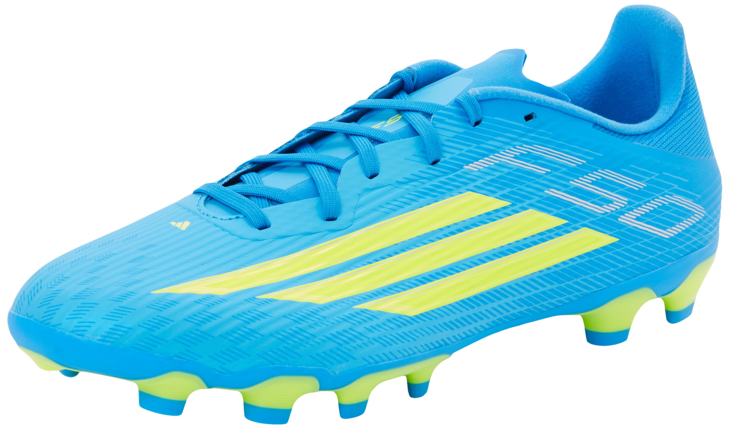 adidas Unisex F50 League Multi Ground Football Boots, Lucid Ray Blue/Team Solar Yellow 2/Lucid Aquamarine, 9 UK