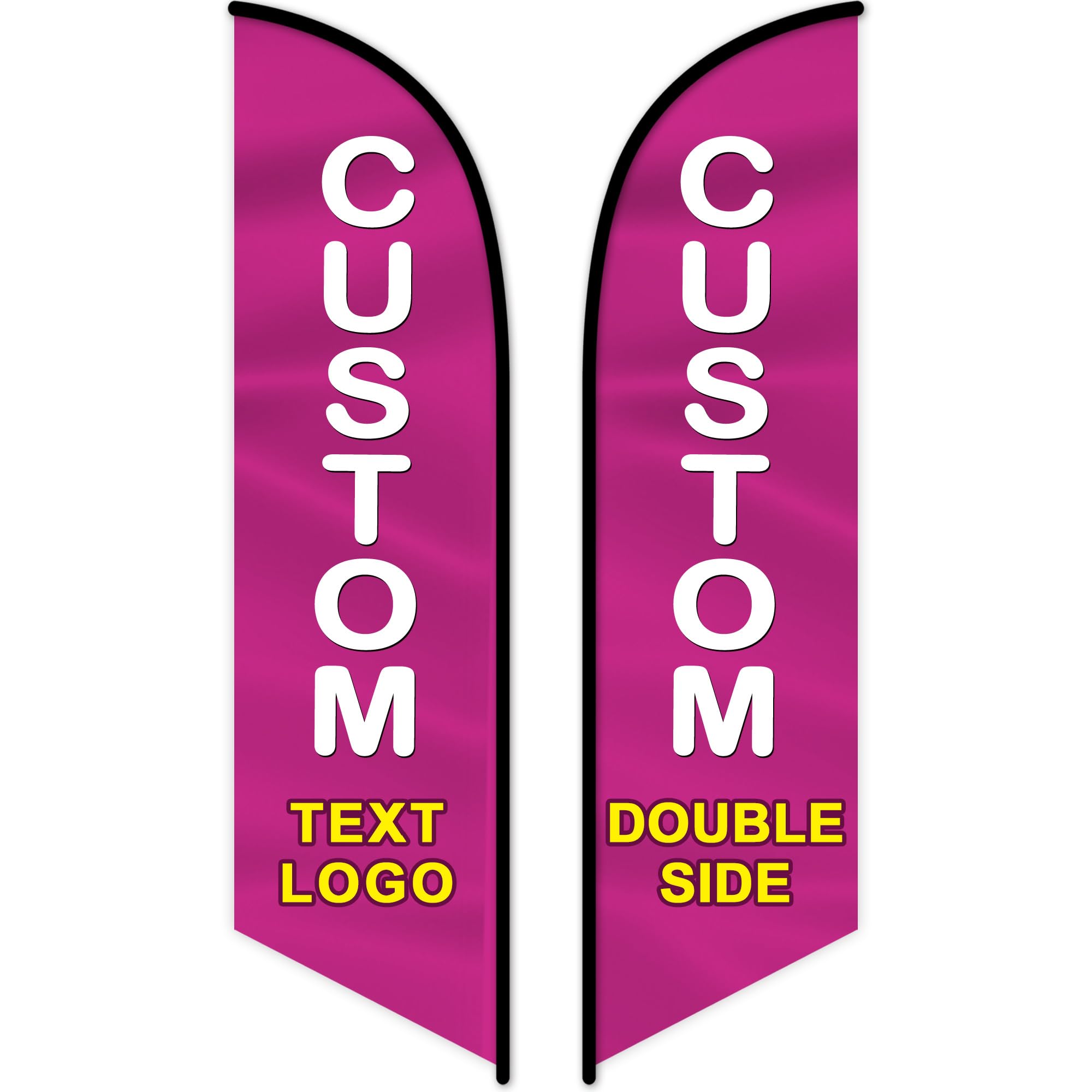 Custom Advertising Feather Banner Flags for Business Outside - Personalized Double/Single Sided with Logo Text, Customized Business Open Swooper Flag Sign