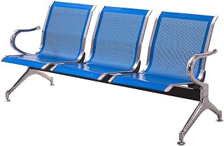 Reception Bench 3 Seat Waiting Room Chairs Airport Reception Chairs with Arms Steel Office Guest Chair Seating for Office Bank Hospital Hall