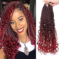 Vista 61 de Beverlee Trenzas de Caja Bohemias de 14 Pulgadas 8 Paquetes Trenzas de Caja Goddess Cabello de Ganchillo Trenzas Bohemias Hippie Cabello