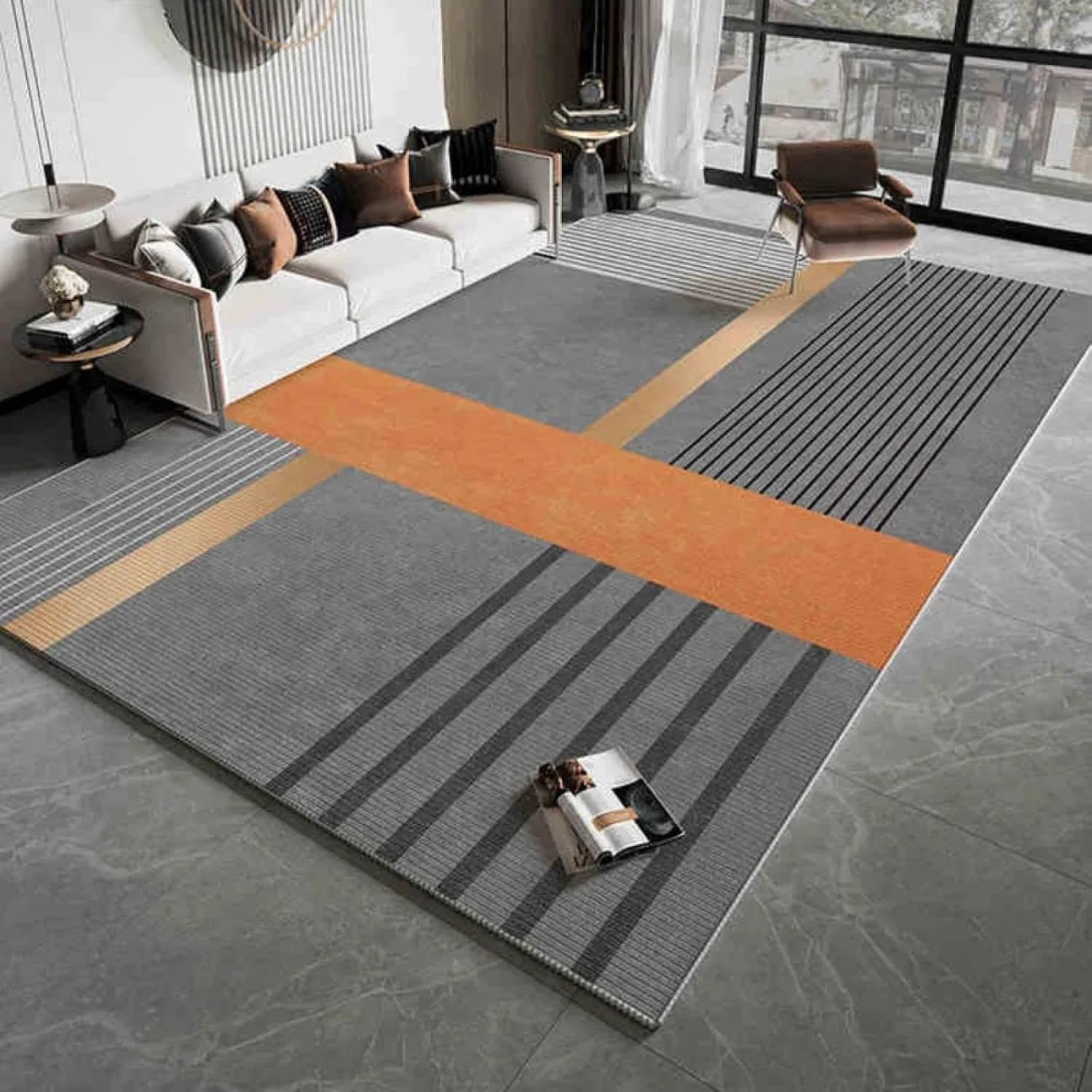 American Geometric Carpet Home Decor, Large-Sized Floor Mat for Living Rooms and Bedrooms, Refreshing and Non-Shedding(80X120CM (2.6X3.9FT/NSJR Lightweight-9)