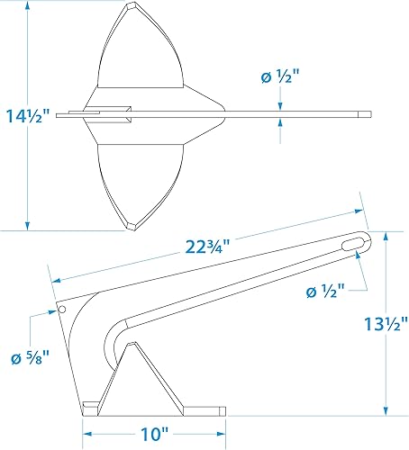 Vista 15 de Seachoice Ancla de garra - Acero galvanizado sumergido en caliente - Para uso en variedad de camas marinas - Varios tamaños