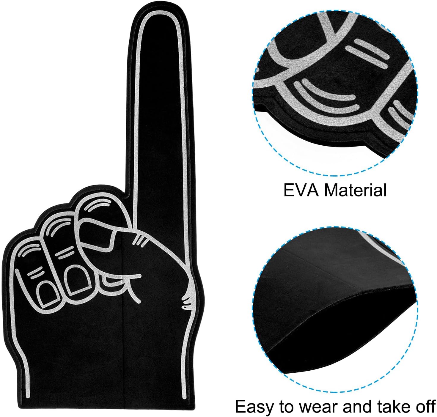 PATIKIL ジャイアントフォームフィンガー 18インチ、2個入り EVA ナンバー1 DIY ブランクフォーム ハンド チアリー