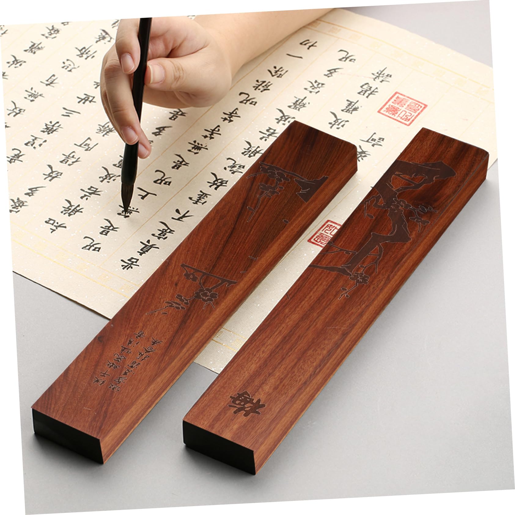VANZACK Chef de la Ville Portable Ecole dessino Craft Reglet Décoratif Presse-Papier gravé pour Le Bureau Presse-papiers d'art Fournitures pour la Maison Bois Black