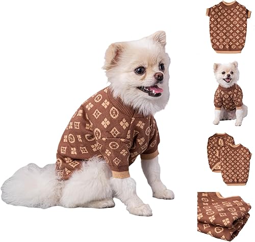 Everything Chic Ropa de lujo para perros, suéter de piel para bebé, ropa de moda para perros pequeños, cachorros, bulldog francés, perro salchicha,