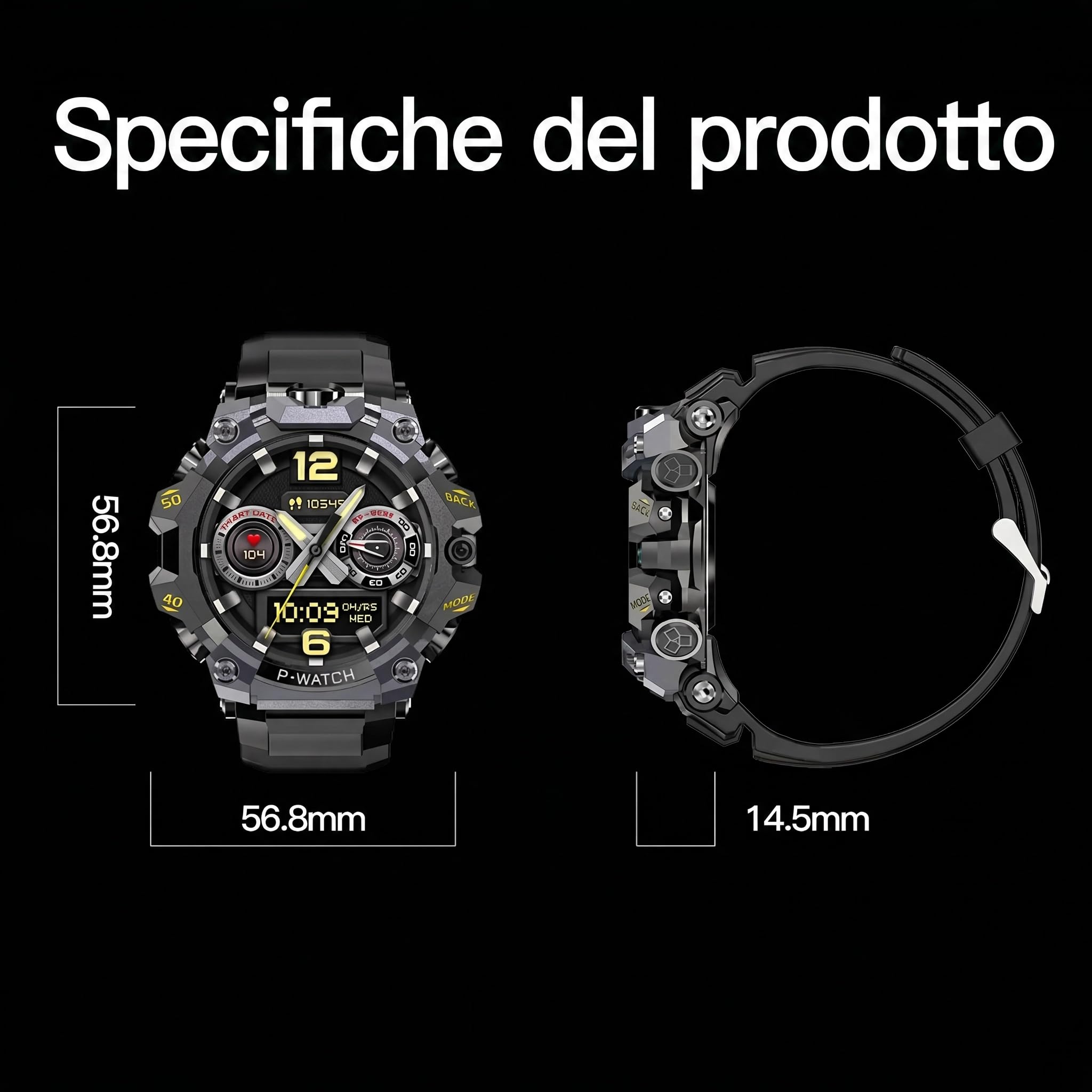 Smartwatch 4G Android indipendente T-Rex Q668 Pro con GPS e Videochiamate Display AMOLED 1.95" 4GB+32GB, Doppia Fotocamera 8MP, Frequenza Cardiaca, Pressione, Sonno, SpO2 – Supporta SIM