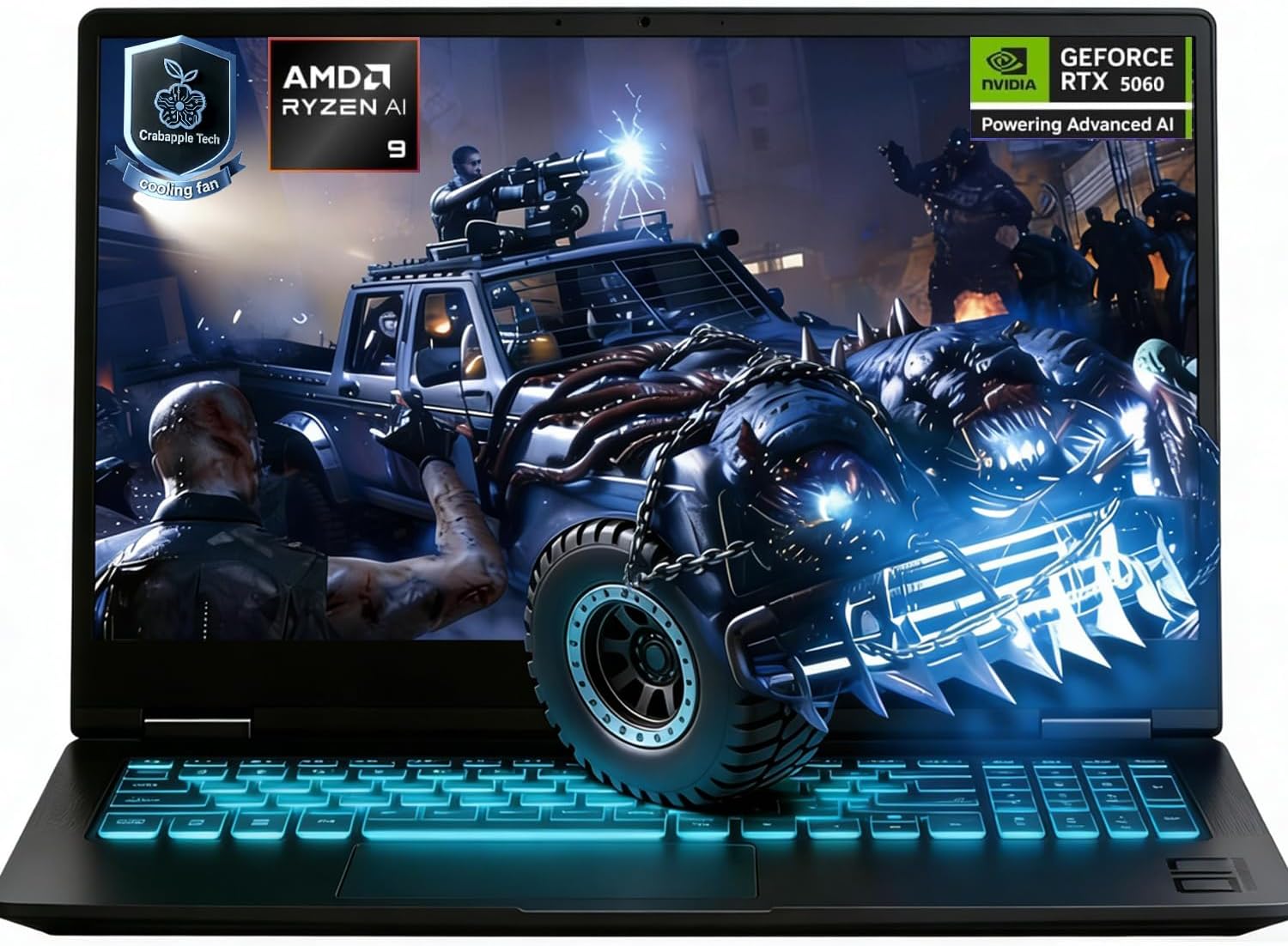 HP OMEN 17.3" FHD 144Hz Display AI Gaming Laptop, AMD Ryzen AI 9 365, GeForce RTX 5060, 32GB DDR5+2TB SSD, Dual HyperX Speakers, RGB Numeric Keyboard, Win 11 Home, WiFi 6