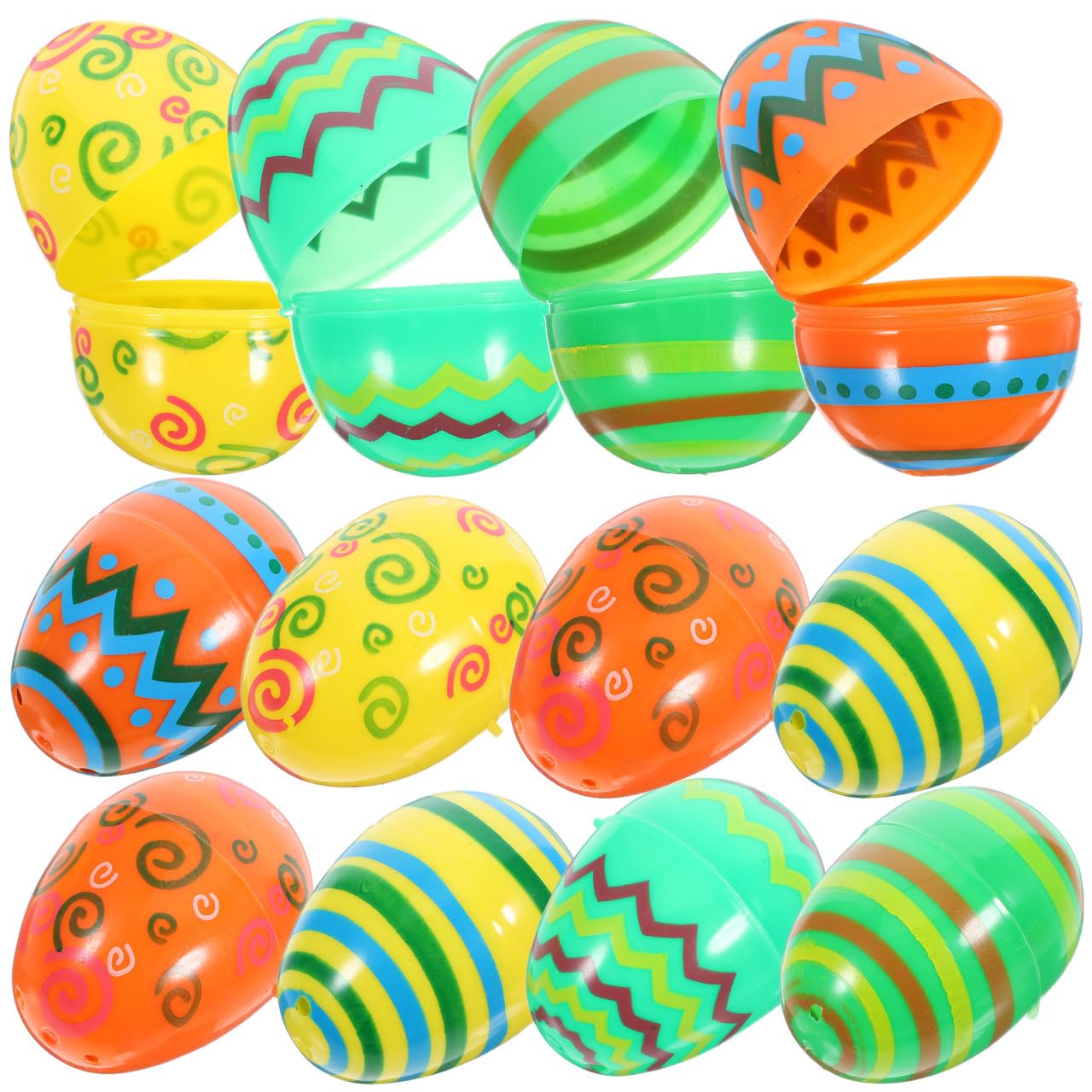 Healifty 12 Stück Ostereier zum Aufhängen 6 cm Plastik Ostereier zum Aufhängen Kinder Ostern Basteln Deko Plastikeier Bunt für die Osterdekoration PartygeSchenk, Klassentzimmer-Pre