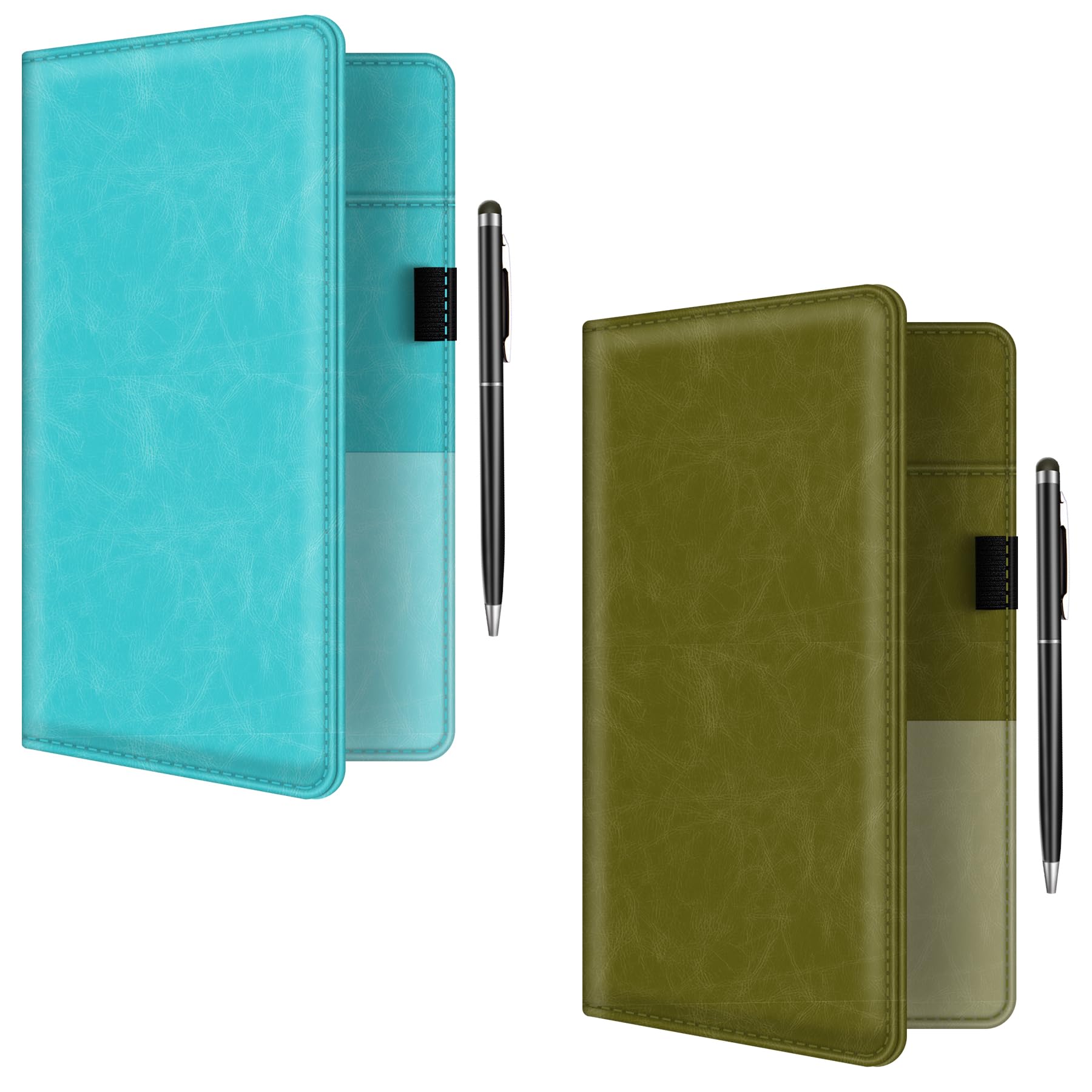 bvya2 Pcs Server Books for Waitress, 5x9 Inch Server Book with Zipper Pocket, Unique Printed Leather Server Wallet Organizer Fit Waitress Apron, Each Server Book Organizer With A Pen