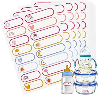 320PCS Sticker Name Tags Baby Bottle Waterproof Labels Adhesive Name Tags Name Sticker Name Tag Labels Stickers for School Organization Food Containers Personalized Cute Name Stickers