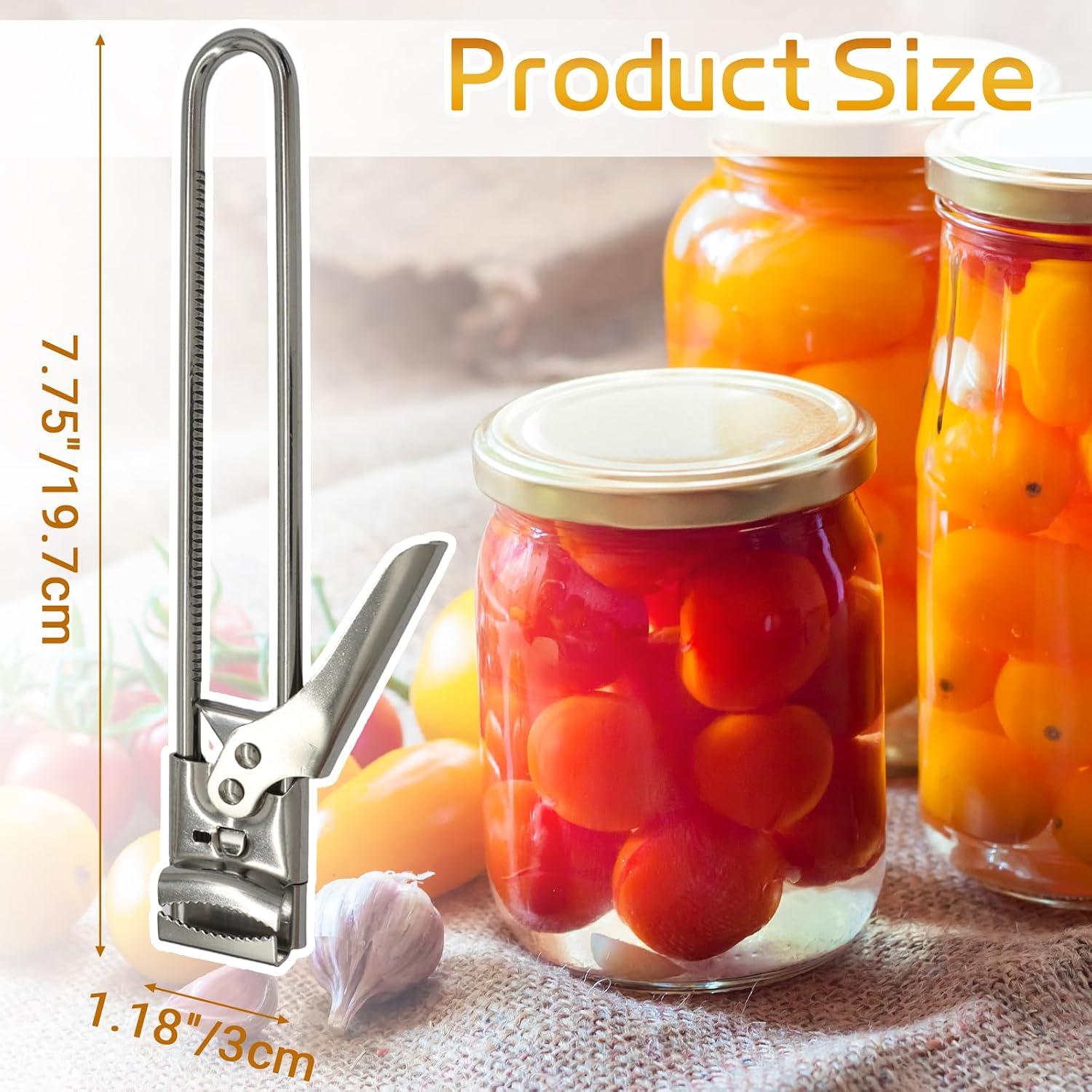 Adjustable Stainless Steel Jar Opener for Weak Hands, Jar Lid Opener Tool Manual Bottle Can Opener for Seniors Children