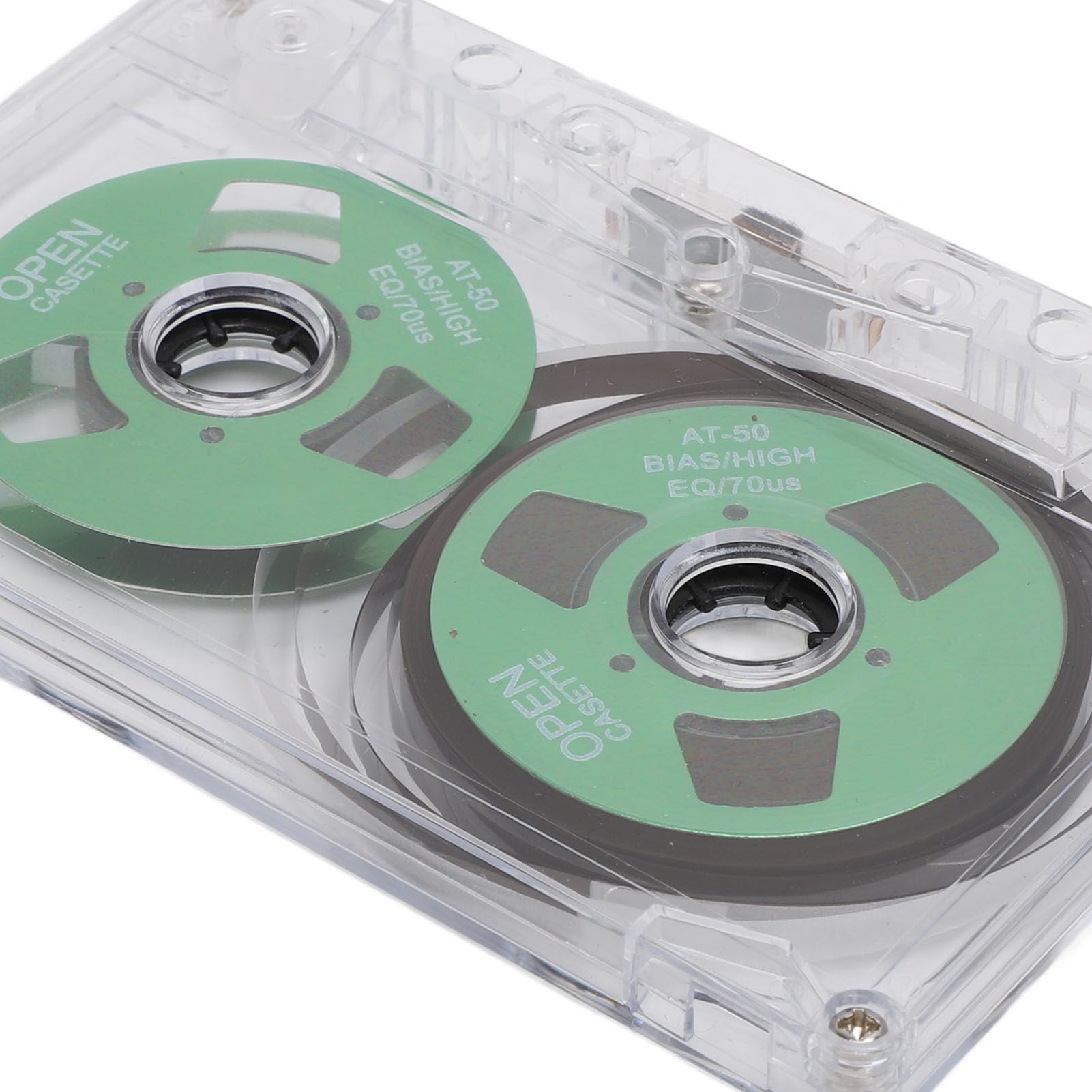 Leere Kassette von Rolle zu Rolle, Normale Vorspannung, 50 Minuten Aufnahmezeit, Kassette mit Metallrädern und Premium-Gehäuse, Ideal für Musikaufnahmen und Soundeffekte (Green)