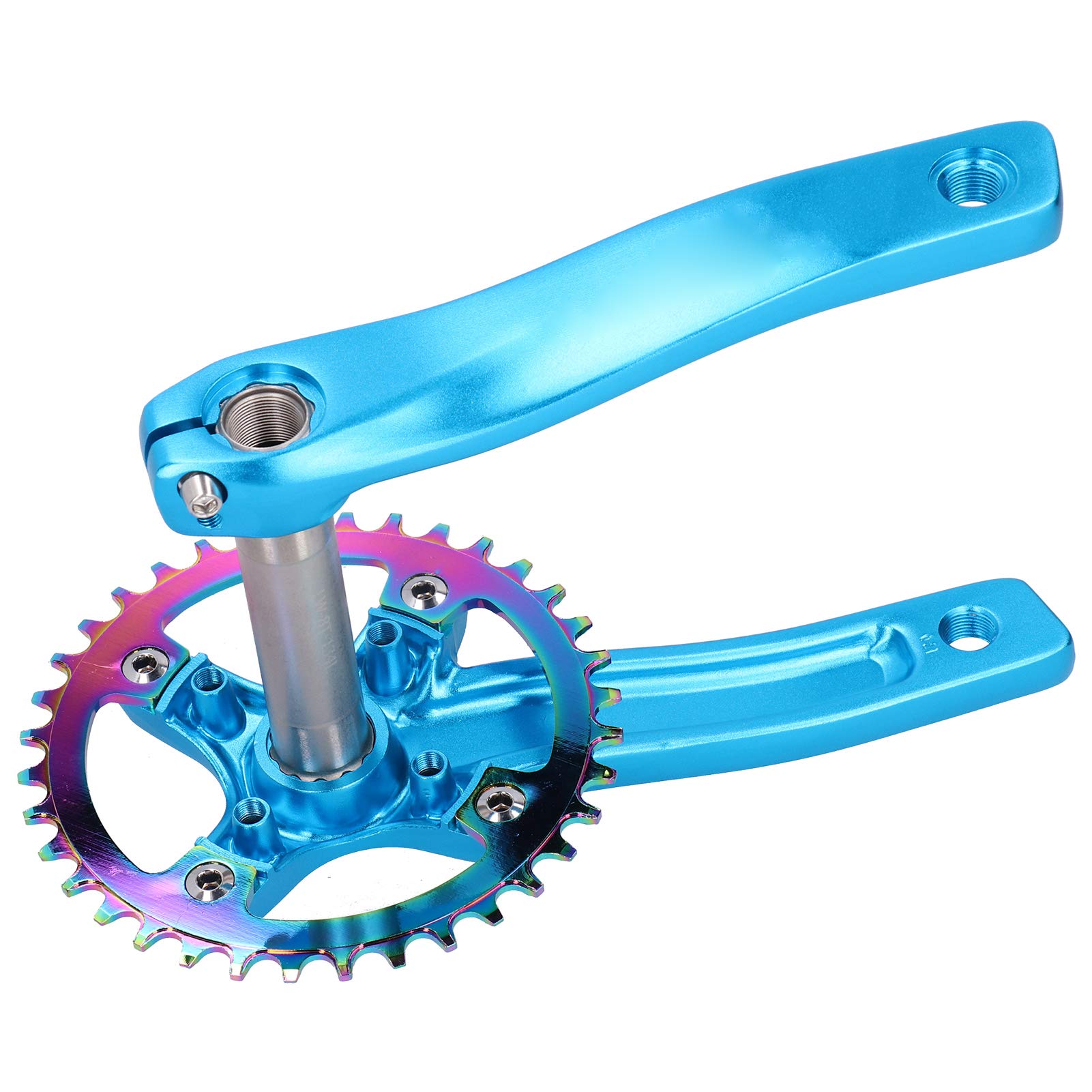 ZK-22 zestaw korbowy do roweru ze stopu aluminium, zintegrowane akcesoria z korbą Single-Speed, 36 zębów, do rowerów (niebieski)