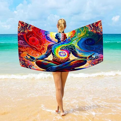 Miniatura 7 de Aidatain Tapiz de pared de meditación de yoga, tamaño 40 x 30 pulgadas, colorido arte de mandala espiritual para sala de estar, dormitorio,