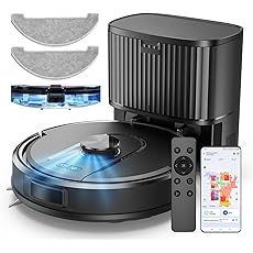 ILIFE V9 Pro Robot Vacuum and Mop Combo, Self Emptying Robot Vacuum Cleaner, 3000Pa Strong Suction, Gyro Navigation, App/Alexa/Remote Control, Works with 2.4G Wifi, Ideal for Hard Floors, Black
