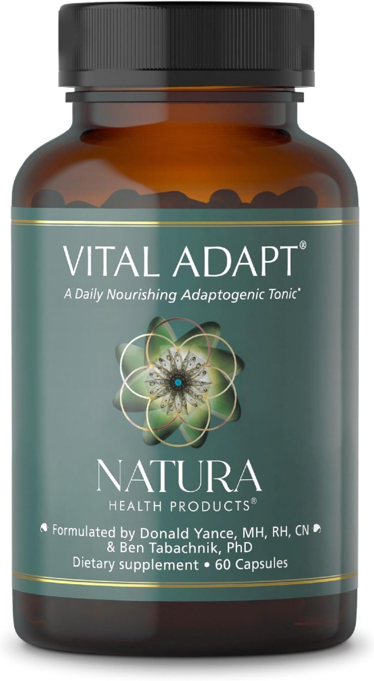 Vital Adapt Supplement - Daily Nourishing Adaptogenic Tonic for Endocrine Function Support - Featuring Rhodiola, Ashwagandha, Cordyceps, Reishi (60 Capsules)