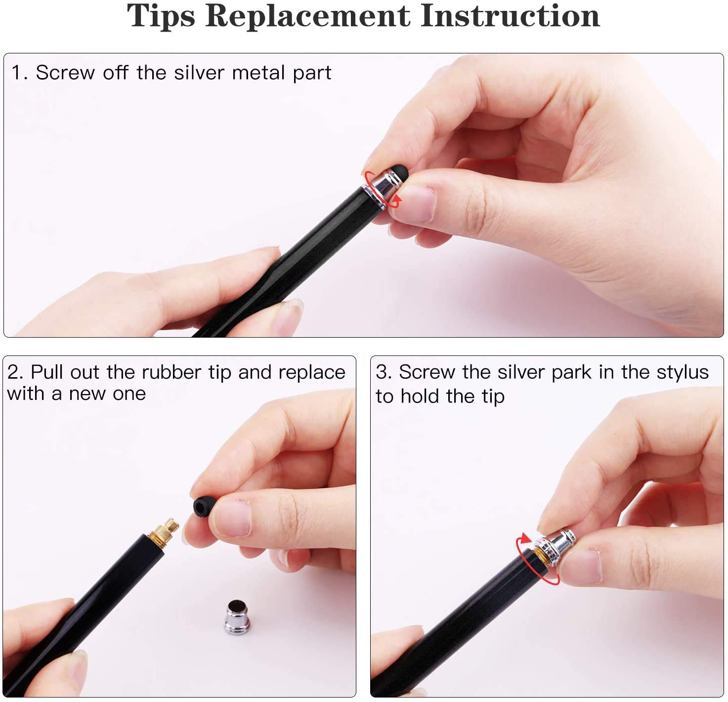 Penna Stilo Metro 2-in-1 Per Touchscreen - Con 15 Punte Di Ricambio, Precisione, Compatibile Con Smartphone E Tablet - Foto 3