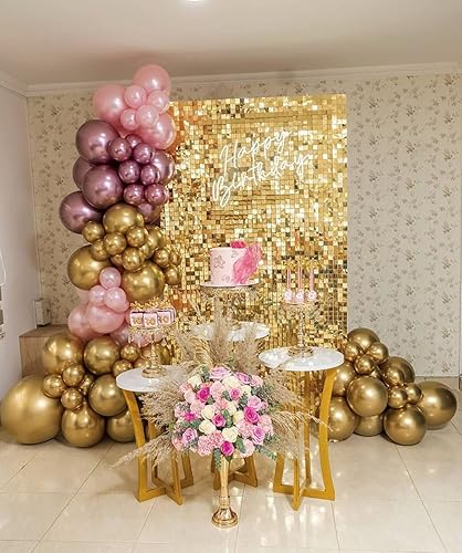 Miniatura 6 de Panel de fondo de pared brillante (30 piezas, rosa intenso (5 x 6 pies)