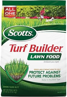 Scotts Turf Builder Lawn Food Fertilizer - All Grass Types, 15,000 sq. ft. Coverage, Builds Deep Roots & Thick Green Lawn