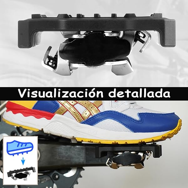 Adaptadores Plataforma Pedales Automáticos - Convertidor Compatible con Shimano SPD (M520 M540 M8000) - Base Nylon Antideslizante para Usar Zapatillas Normales - Negro, 1 Par - 3