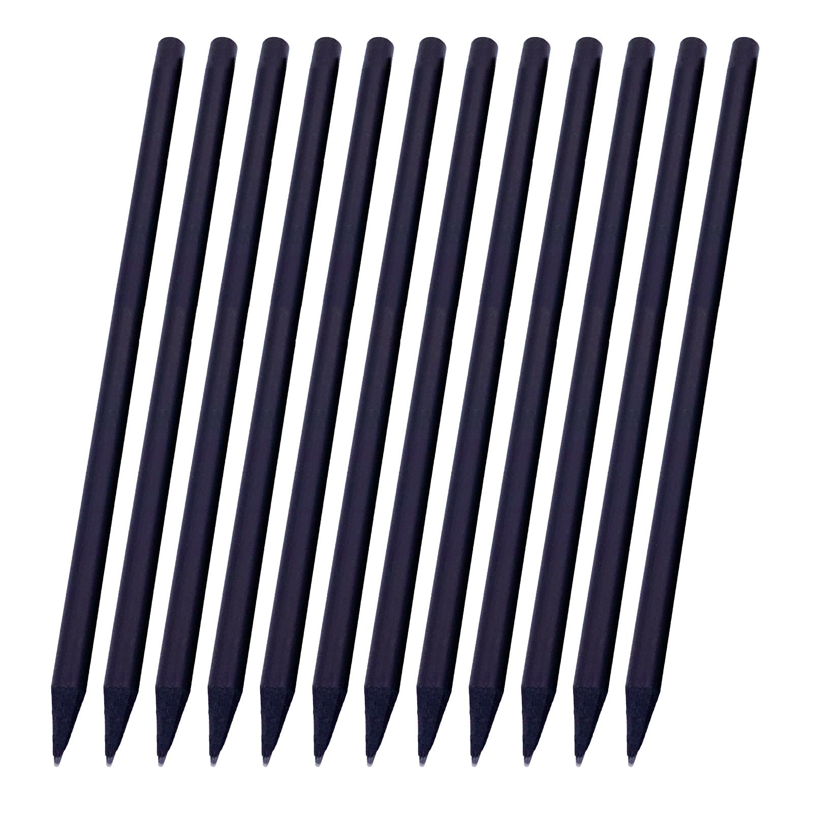 Ljmyy Set of 12Pcs Black Wood Pencil for School Supplies Writing Accessories Stationery Drawing Pencils Black Pencil