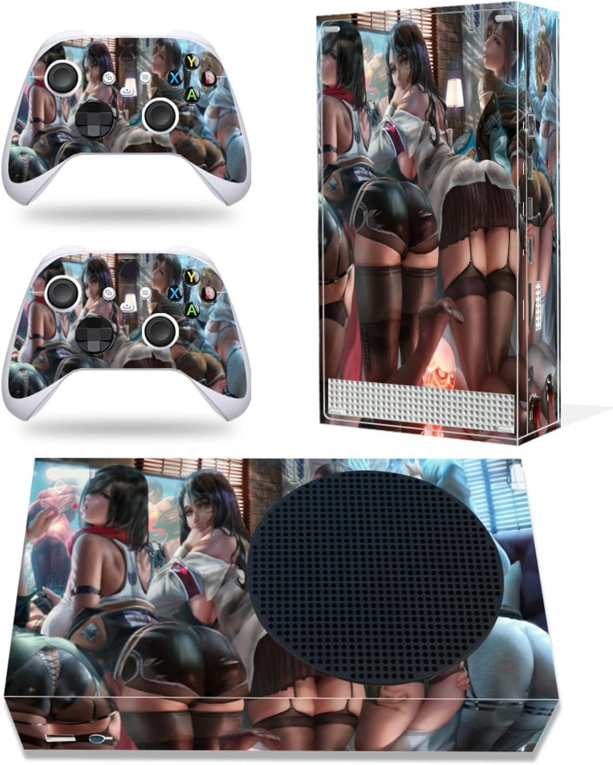 Full Set Skins Compatible with X-Box Series S,Protective Stickers for X-Box Series S Console Controllers (8)