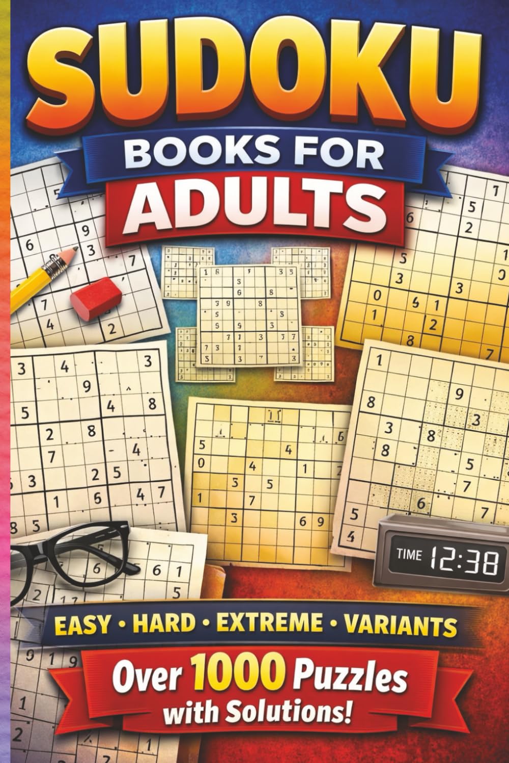 Sudoku books for adults: Easy hard extreme variants over 1000 puzzles with solutions