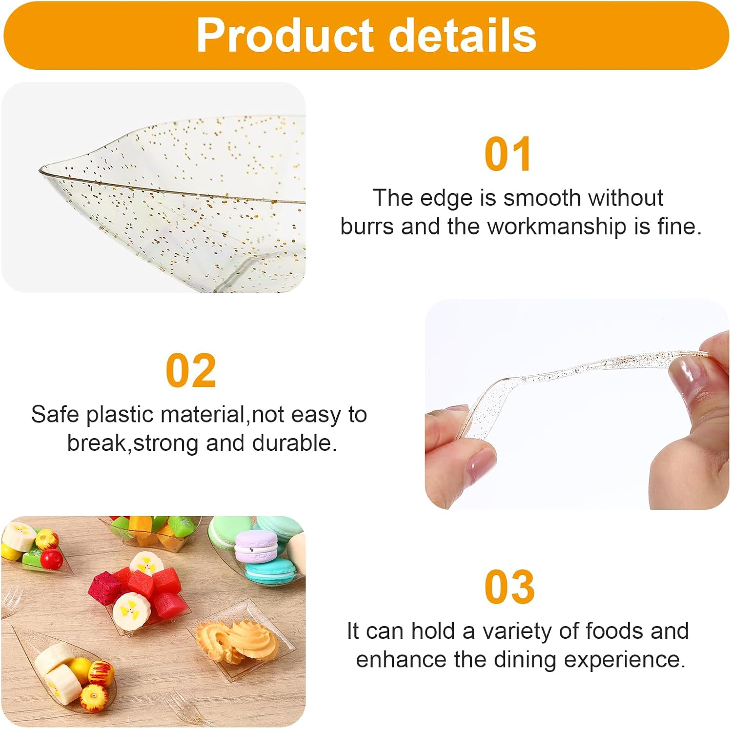 200 Pcs Mini Appetizer Plates Dessert Cups Set, Plastic Party Trays