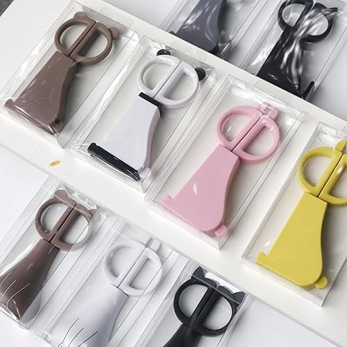 Miniatura 3 de Tijeras para gatos con soporte magnético, tijeras de animales lindos con mango de plástico con cuchillas de acero de 3 pulgadas, decoración de