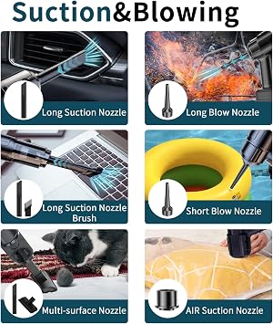 Handheld Car Vacuum Cleaner,4 in 1 Portable Vacuum Cleaner Cordless,18000PA High Power Suction & Blower Fast Charging Vacuum Cleaning for Car,Home,Office,Pet