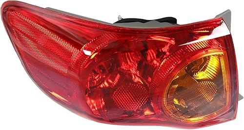 Miniatura 2 de Silscvtt Reemplazo del montaje de la luz trasera del freno exterior del lado del conductor para Toyota Corolla 2009 2010 lente roja lámpara trasera