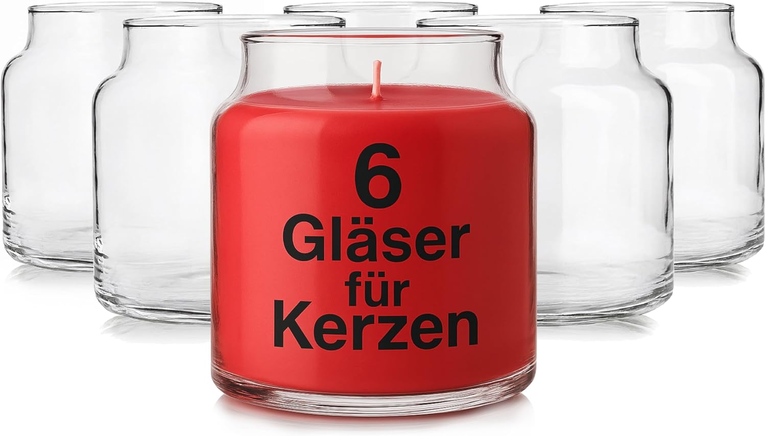 Glasmark KROSNO 1992 Candle Jars Set of 6 Candles Jars for Candle Making Transparent Empty DIY 635 ml