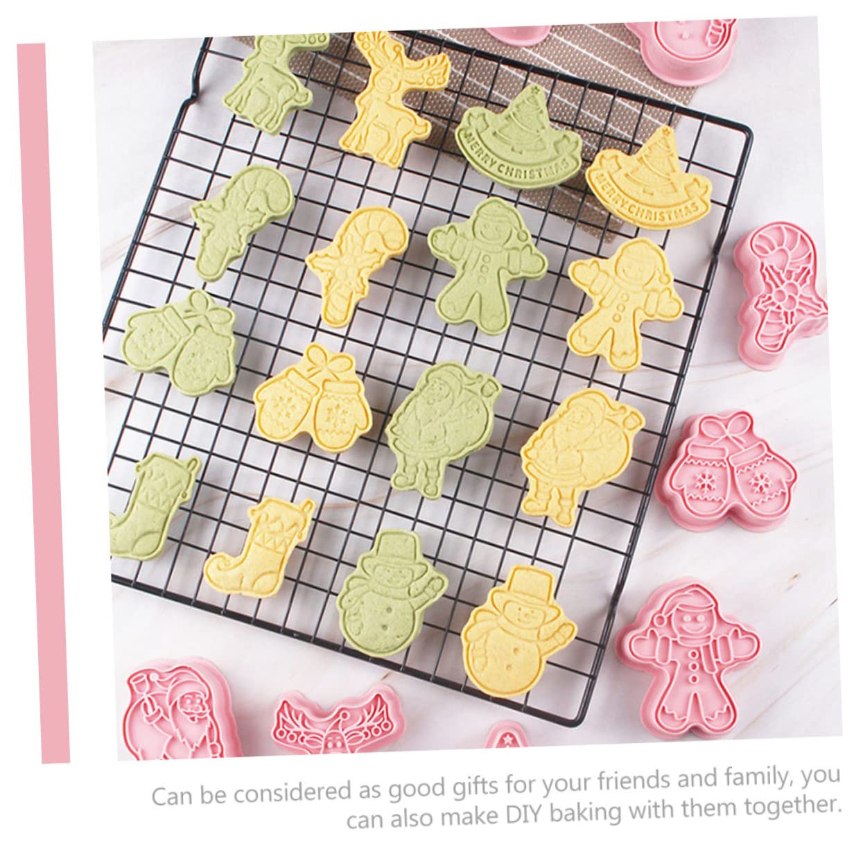 MAGICLULU 5 Ensembles Moule À Biscuits Noël Gommeux D'épice Emporte-pièces Étoiles Trousse Moule De Noel Goodies Noel De Cuisson 3d De Cuisson Pp Rose 8 Pièces * 5