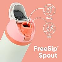 Vista 3 de Owala FreeSip - Botella de agua aislada de acero inoxidable con popote y funda de silicona, funda protectora antideslizante para botella de 24