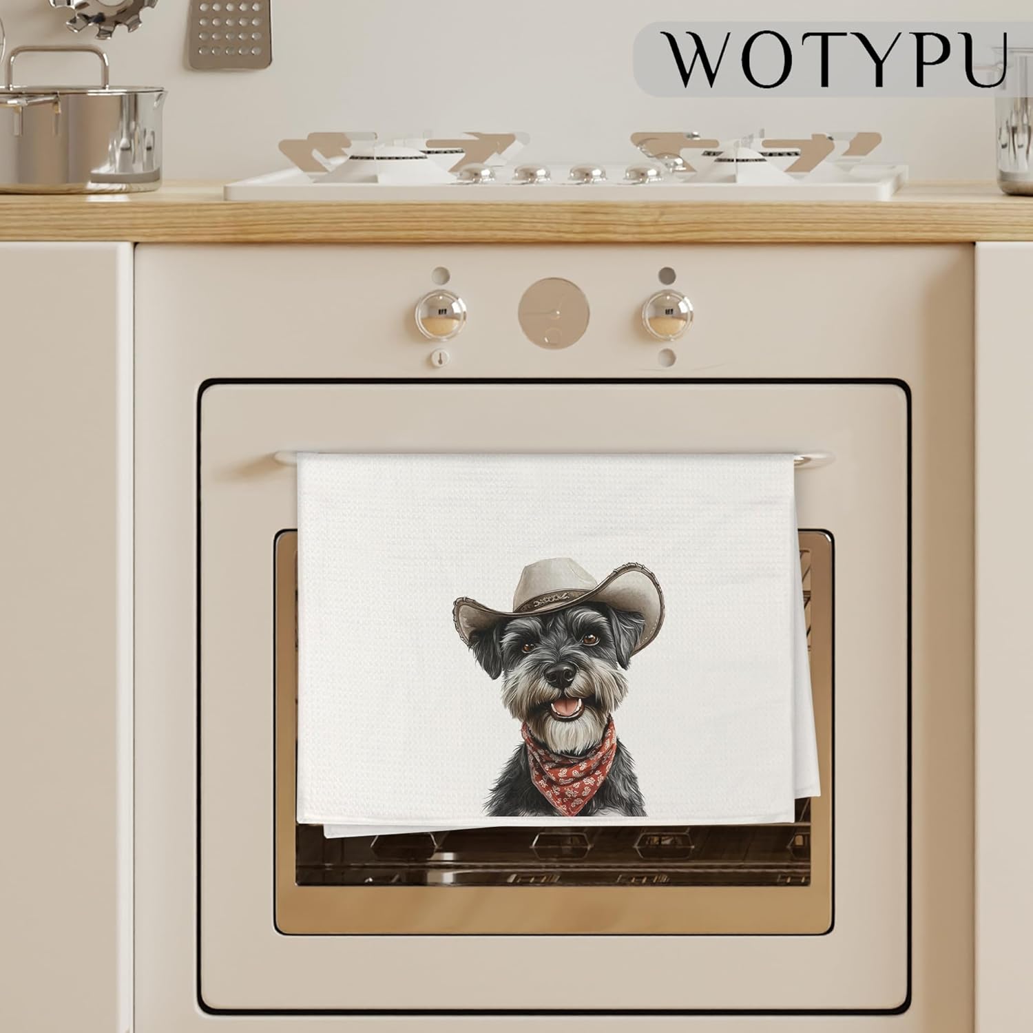 Funny Schnauzer Gifts Kitchen Towels, Miniature Schnauzer Gifts for Women Dish Tea Towel for Kitchen Decor, Dog Gifts Hand Towels for Bathroom Decor, 16X24 Inch - Image 3