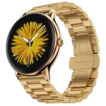 Fire‑Boltt Phoenix Pro Round Smart Watch 1.39″ Display with Bluetooth Calling, AI Voice Assistant, SpO2 & Heart Rate Monitor, 120+ Sports Modes,IP67 Waterproof Metal Smart Watch for Men & Women - Gold