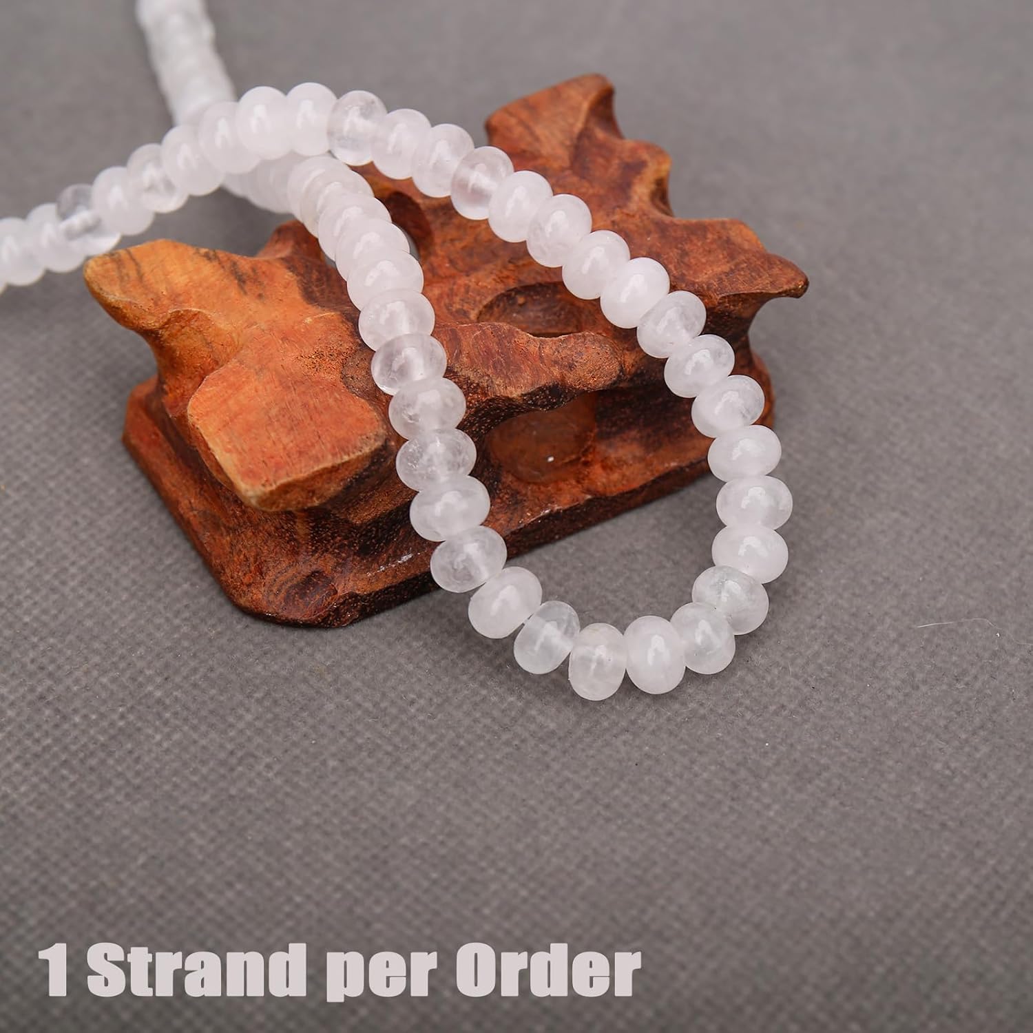 BONNY BOXX 1 Strand Natural 5 * 8mm Clear Crystal Quartz Rondelle Beads, Natural Abacus Disk Stone Beads Loose Spacer Gemstone for DIY Bracelet Necklace Jewelry Making - Image 5