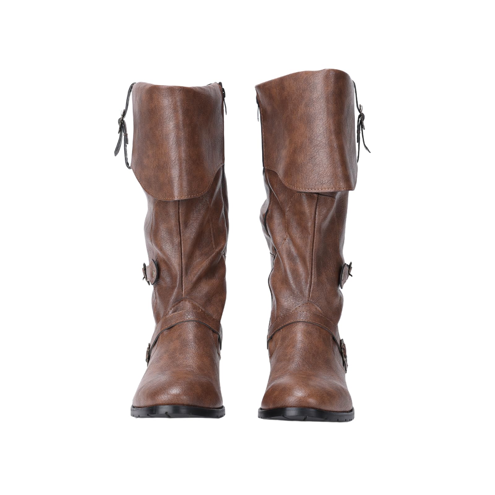 Bottes médiévales à enfiler pour homme et femme style Renaissance gothique mi-mollet pour Halloween Cosplay