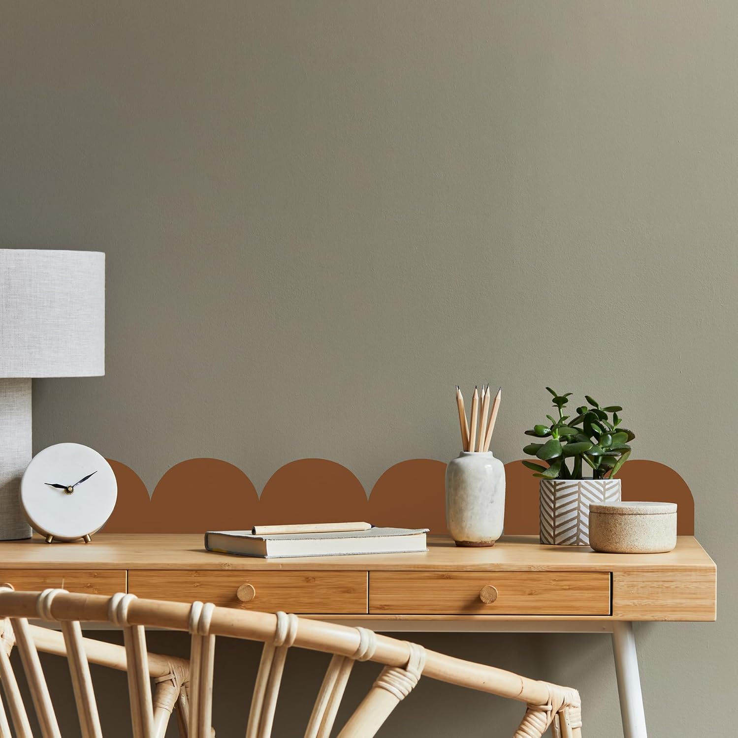 Brown Peel and Stick Scallop Border Decal by RoomMates, RMDM5545