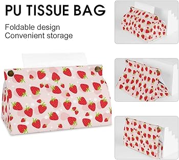 Amazon｜ティッシュケース いちご柄 苺柄 イチゴ柄 ティッシュボックス