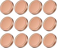 Vista 1 de uxcell Tapas para frascos de 3.39 pulgadas de boca ancha, a prueba de fugas, para conservas de cocina, color oro rosa, 12