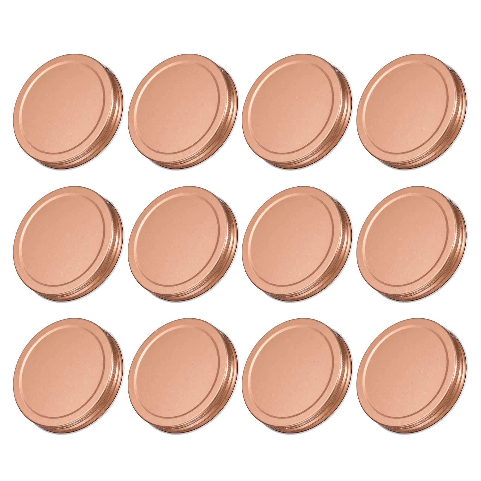 Couvercles de bocaux Mason lot de 12 bouchons 86 mm large ouverture or rose