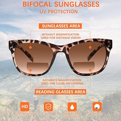 Miniatura 4 de 4 Pack Bifocal Reading Sunglasses for Women Men,UV400 Sun Readers Glasses
