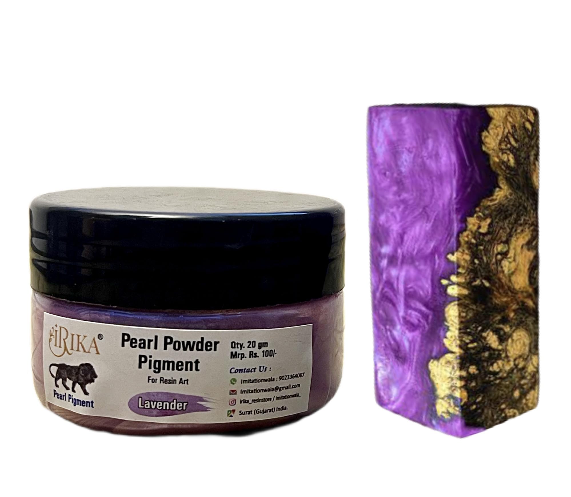 Pearl Pigment Lavender Mica Powder – 20g | Vibrant, Non-Toxic Glowing Pigment for Epoxy Resin, Soap Making, Painting, Nail Art, Slime, and DIY Crafts-image-13