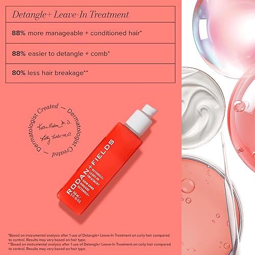 Miniatura 8 de RODAN + FIELDS Tratamiento desenredante+ sin enjuague  Acondicionador seguro para el color del aceite de coco y jojoba  Ayuda a proteger el cabello