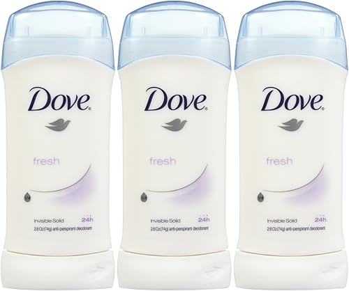 Dove Invisible Solid Deodorant, Fresh, 2.6 Ounce (Pack of 3)