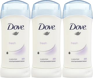 Dove Invisible Solid Deodorant, Fresh, 2.6 Ounce (Pack of 3)