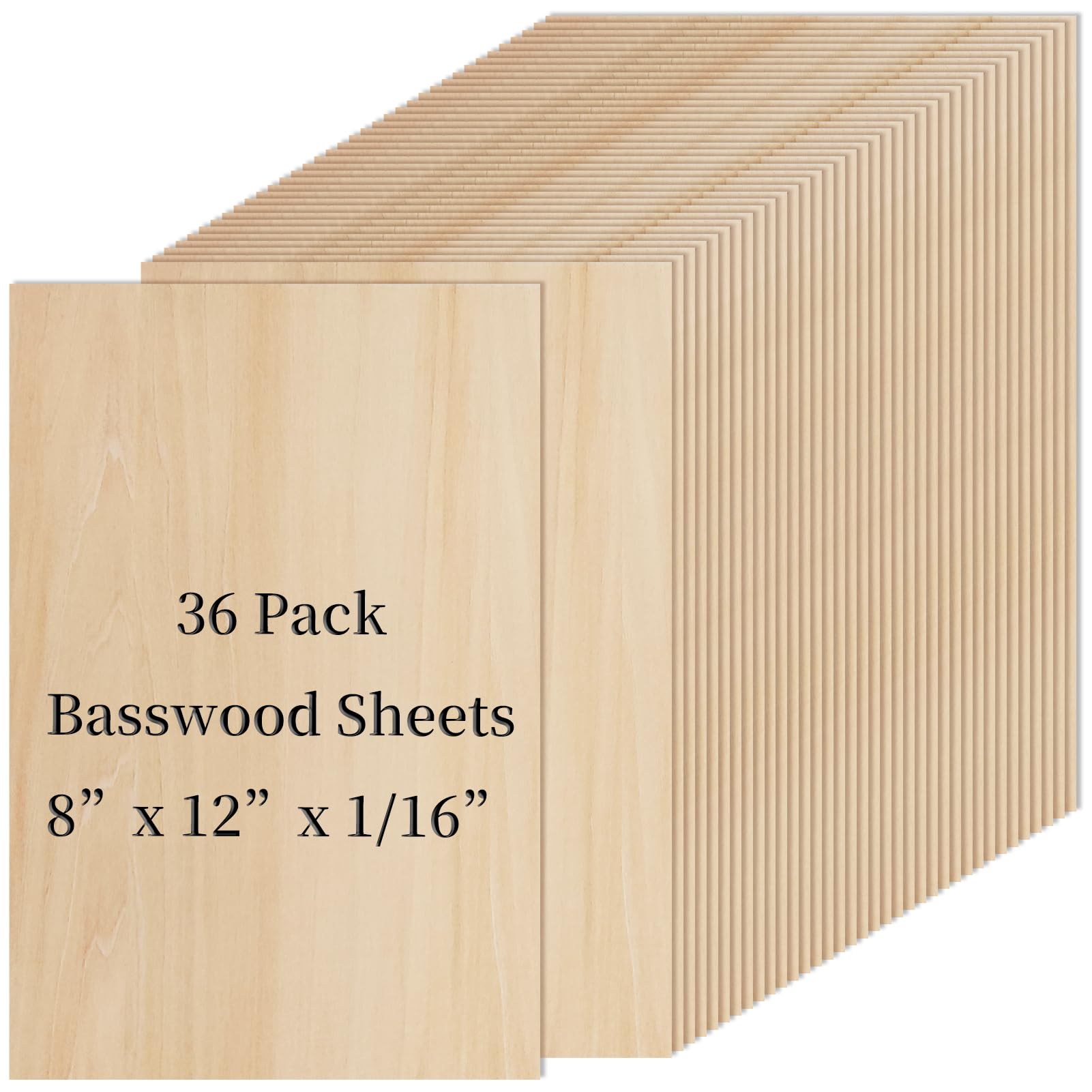 Drewno lipowe, 20 x 30 x 0,2 cm, niedokończone drewno do ozdób DIY i rzeźbienia modelarstwa, wypalanie drewna, modele architektoniczne, rysunek (36 szt. - 8 x 12 x 1,5 mm)