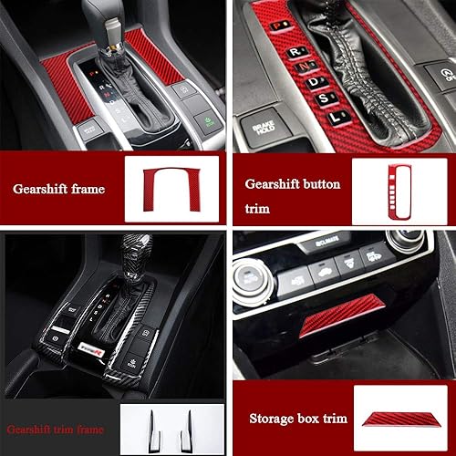 Miniatura 5 de XITER Marco central de consola de panel de instrumentos de fibra de carbono ABS, adornos decorativos, cubierta de volante, automotriz, juego